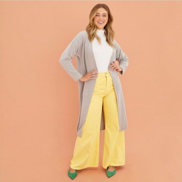 The Jetset Diaries Riena Gray Long Cardigan with Pockets Plus Size - Picture 3 of 4